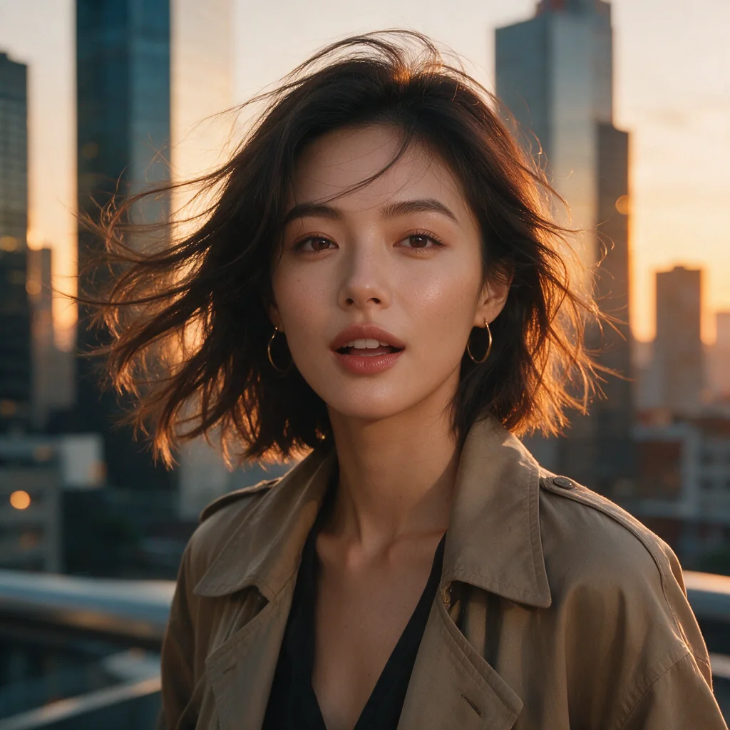 AI生成 夕暮れ - 架空のAI美少女イメージ